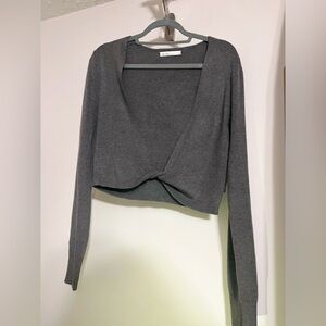 OAK + FORT Ribbed Pullover Sweater in Charcoal